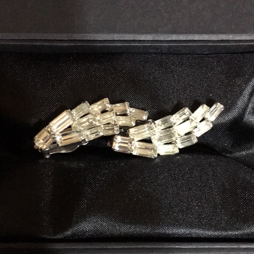 Large Vintage Emerald Cut Earrings